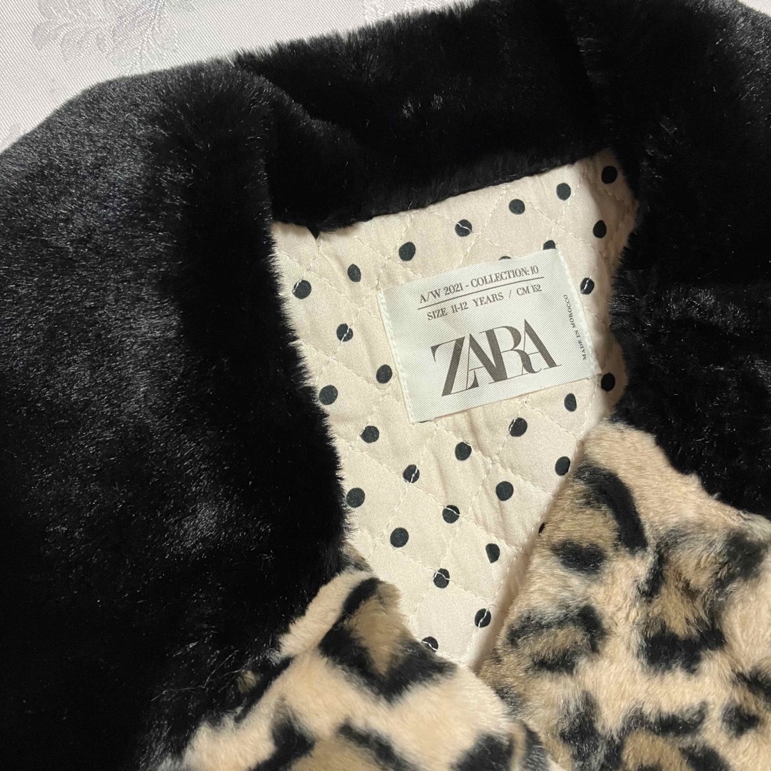 ZARA キッズ 152 レオパード ファージャケット アウターの通販 by