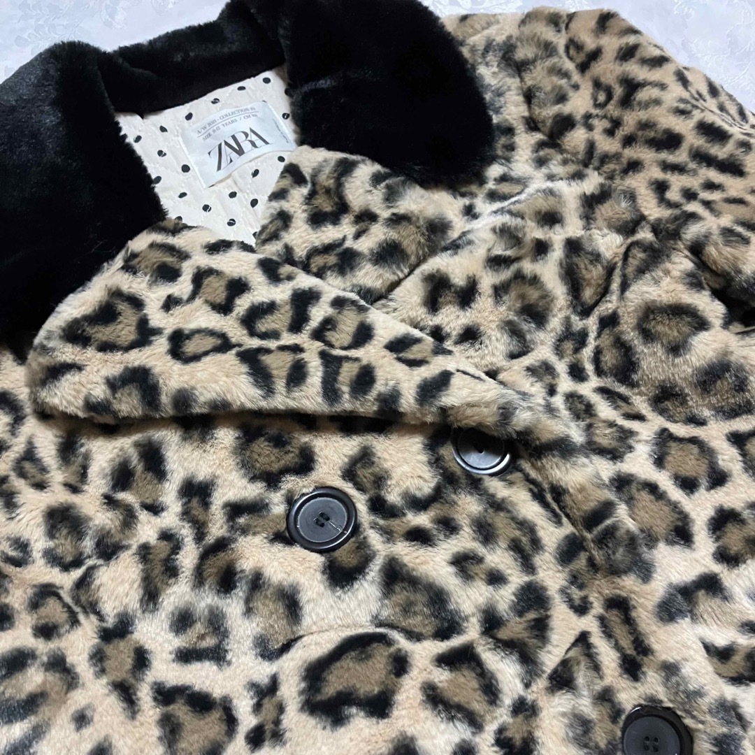 ZARA キッズ 152 レオパード ファージャケット アウターの通販 by