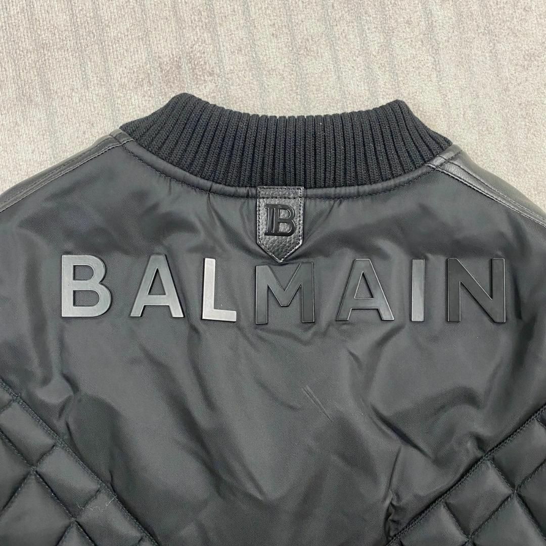 超美品 BALMAIN 50 キルティングジャケット メタルプレート