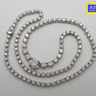 PT850 プラチナ ダイヤ テニス グラデーション ネックレス 7.00ct+1.001ct 41cm 28.7g 中古A 【送料無料】 C-8988【質屋出品】(ネックレス)