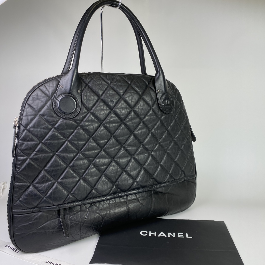 シャネル レザーハンドバッグ  フルジップ ココマトラッセ 黒  A-1029CHANEL