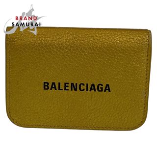 バレンシアガ(Balenciaga)のBALENCIAGA バレンシアガ エブリデイ キャッシュミニ イエロー 黄 ブラック 黒 レザー 551921 三つ折り財布 札入れ レディース 404000 【中古】(財布)