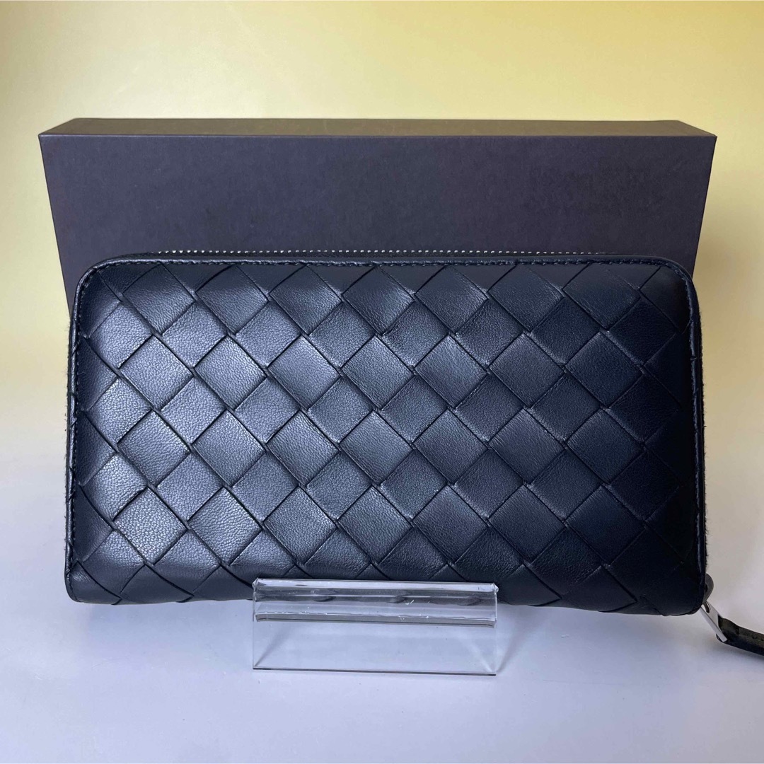 メンズBOTTEGA VENETA 極美品 黒 長財布 イントレチャート ユニセックス