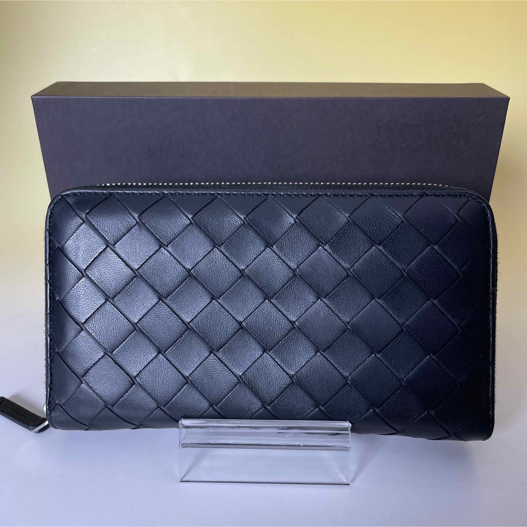 BOTTEGA VENETA 極美品 黒 長財布 イントレチャート ユニセックス BOTTEGA VENETA 極美品 黒 長財布 イントレチャート ユニセックス