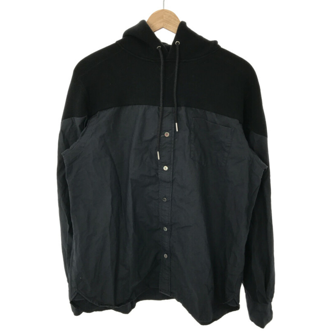 sacai サカイ COTTON SHIRT HOODIE ドッキング シャツパーカー