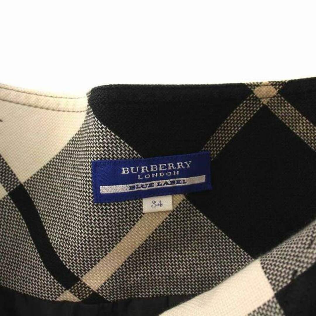 BURBERRY BLUE LABEL(バーバリーブルーレーベル)のバーバリーブルーレーベル ショートパンツ キュロット チェック 34 黒 白 レディースのパンツ(ショートパンツ)の商品写真