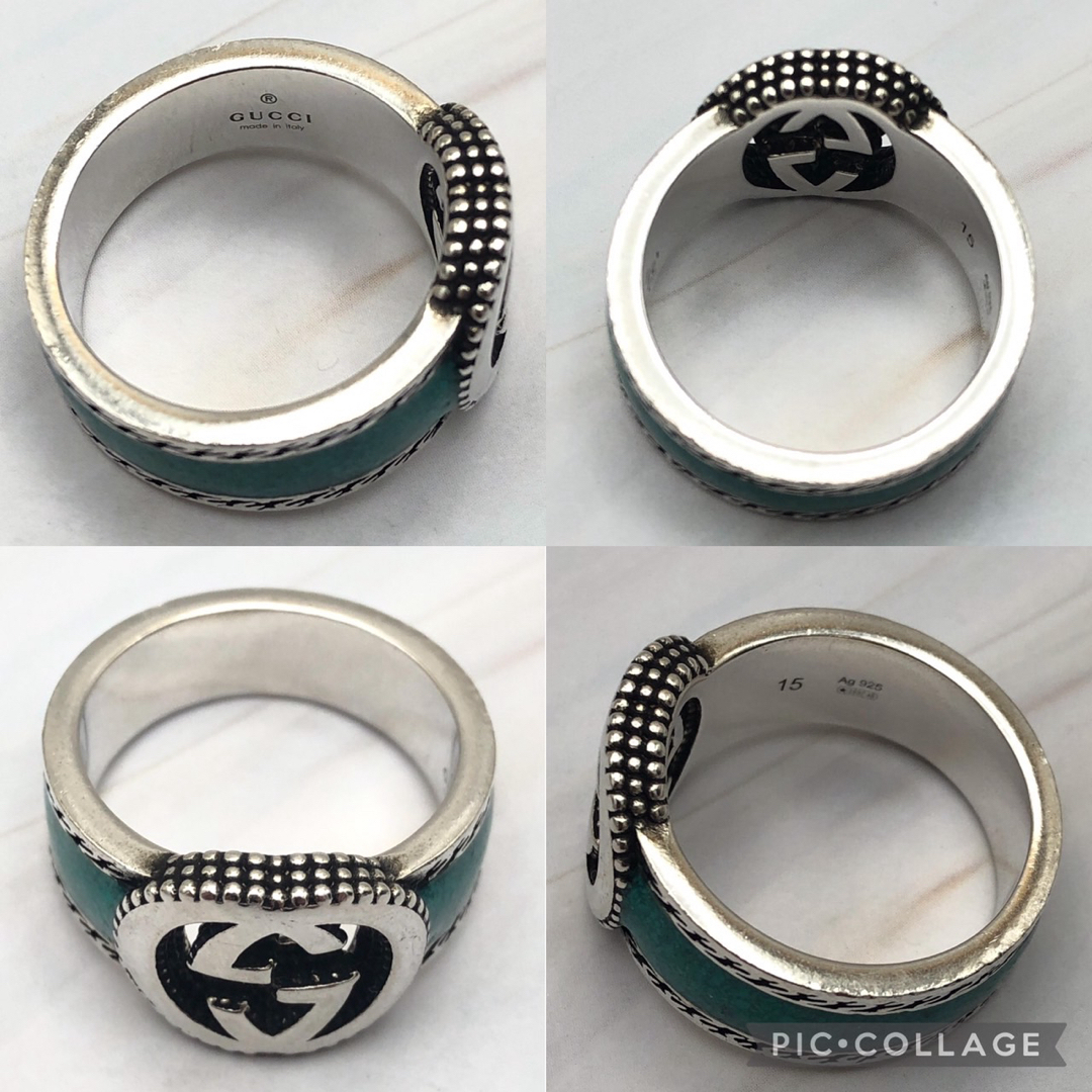 GUCCI - GUCCI グッチ インターロッキングG リング ターコイズ GUCCI - GUCCI グッチ インターロッキングG リング ターコイズ