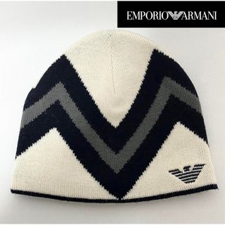 エンポリオアルマーニ(Emporio Armani)の【新品】EMPOLIO ARMANIアルマーニ ロゴ刺繍入り大人のニットキャップ(ニット帽/ビーニー)