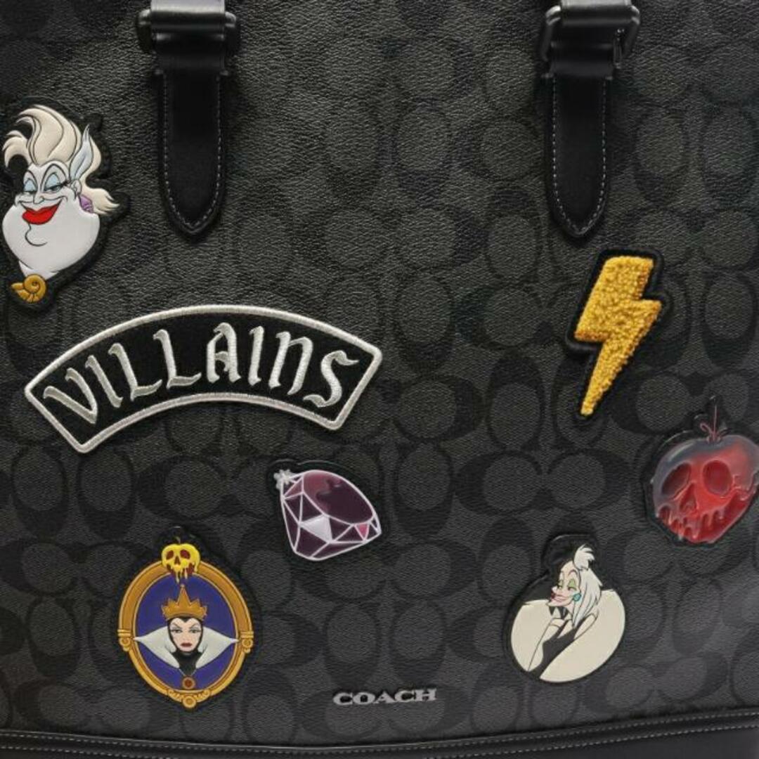 COACH(コーチ)のCOACH × DISNEY ディズニーヴィランズ シグネチャー ハンドバッグ トートバッグ PVC レザー ダークグレー ブラック マルチカラー レディースのバッグ(トートバッグ)の商品写真