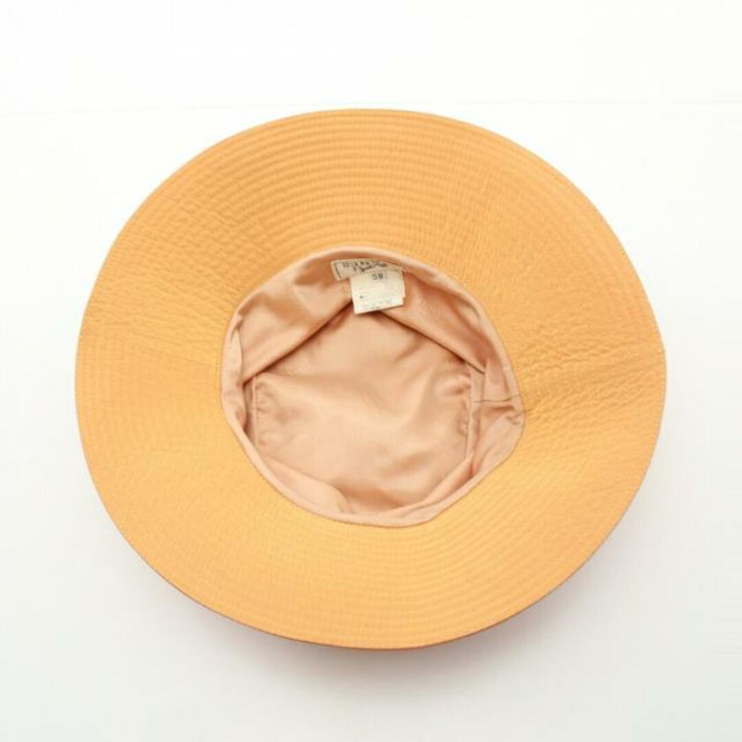 Hermes(エルメス)の バケット ハット オレンジ H刺繍 レディースの帽子(ハット)の商品写真