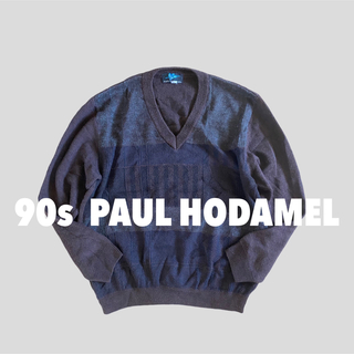 サンタモニカ(Santa Monica)の【L】90s PAUL HODAMEL 総柄 ニット セーター 古着 ビンテージ(ニット/セーター)