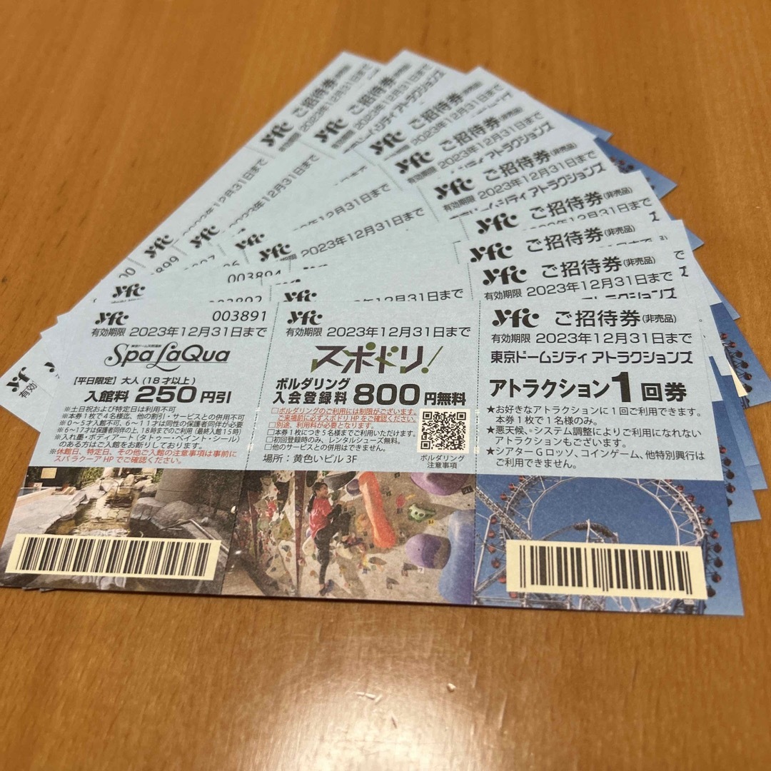 値下❗️東京ドームシティアトラクションチケット10枚期限2023/12/31 チケットの施設利用券(遊園地/テーマパーク)の商品写真