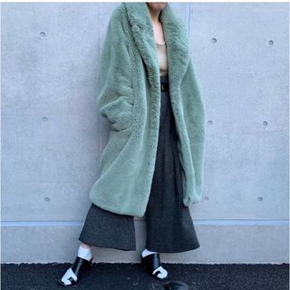 ドゥーズィエムクラス(DEUXIEME CLASSE)のThink fur ロングファー　Mintgreen(毛皮/ファーコート)