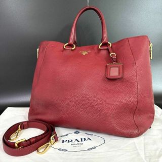 プラダ(PRADA)のプラダ PRADA ハンドバッグ 2way レッド レザー フロントロゴ(ハンドバッグ)