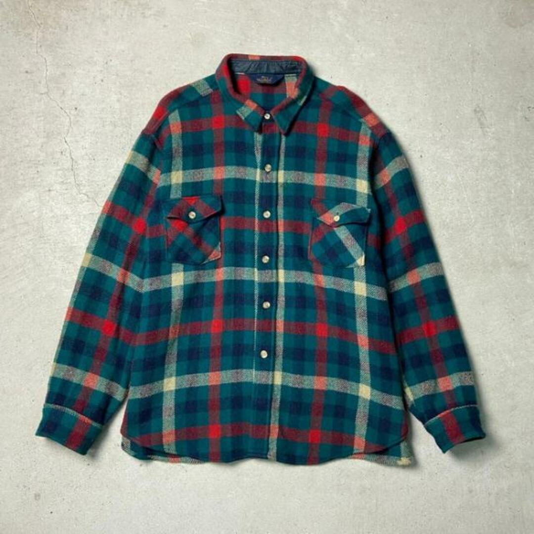 シャツ80年代 USA製 WOOLRICH ウールリッチ ウールシャツ メンズXL相当