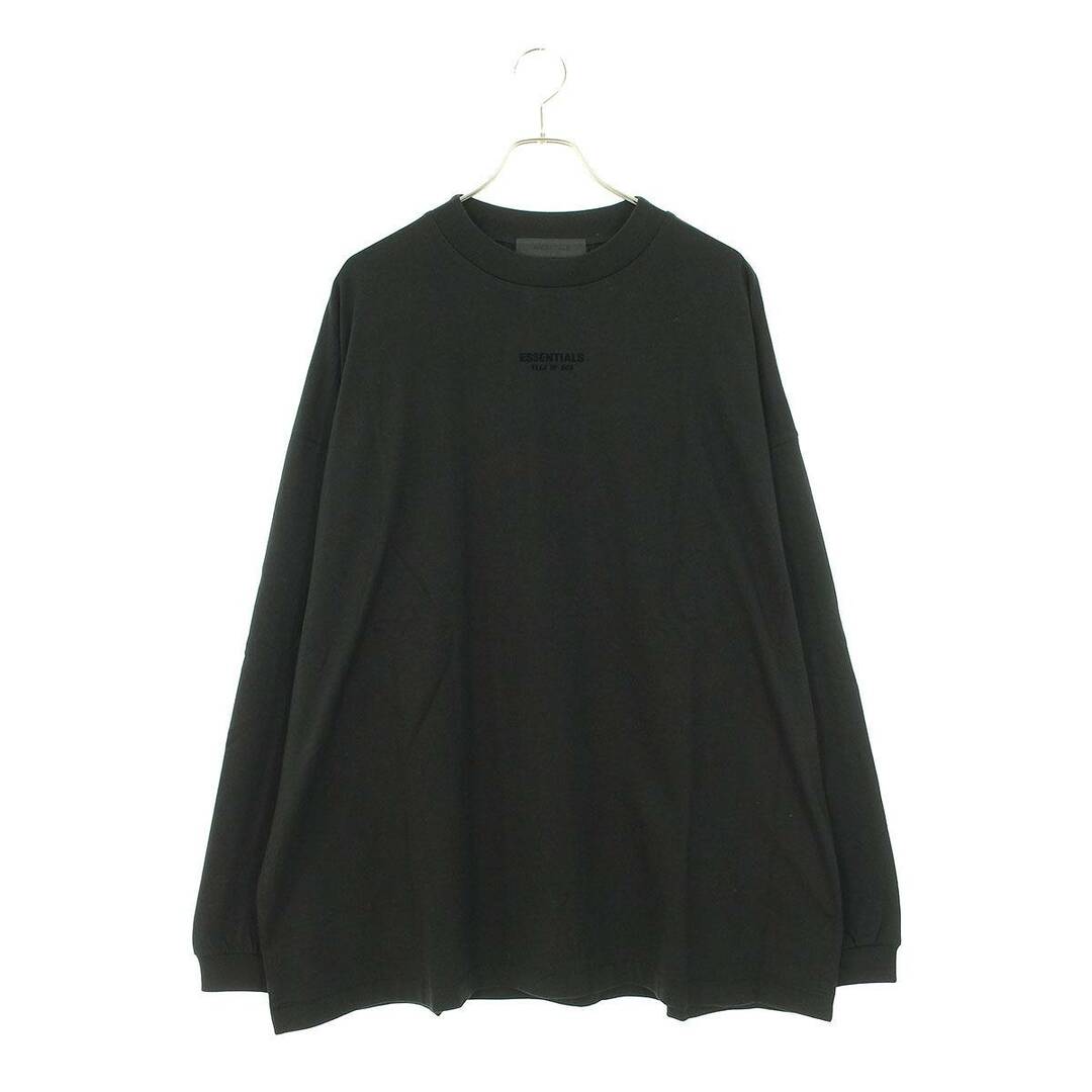 Tシャツ/カットソー(七分/長袖)フォグ  ESSENTIALS L/S Tee Jet Black フロントロゴ長袖カットソー メンズ M