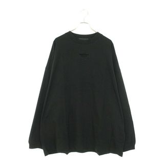 フィアオブゴッド(FEAR OF GOD)のフォグ  ESSENTIALS L/S Tee Jet Black フロントロゴ長袖カットソー メンズ L(Tシャツ/カットソー(七分/長袖))