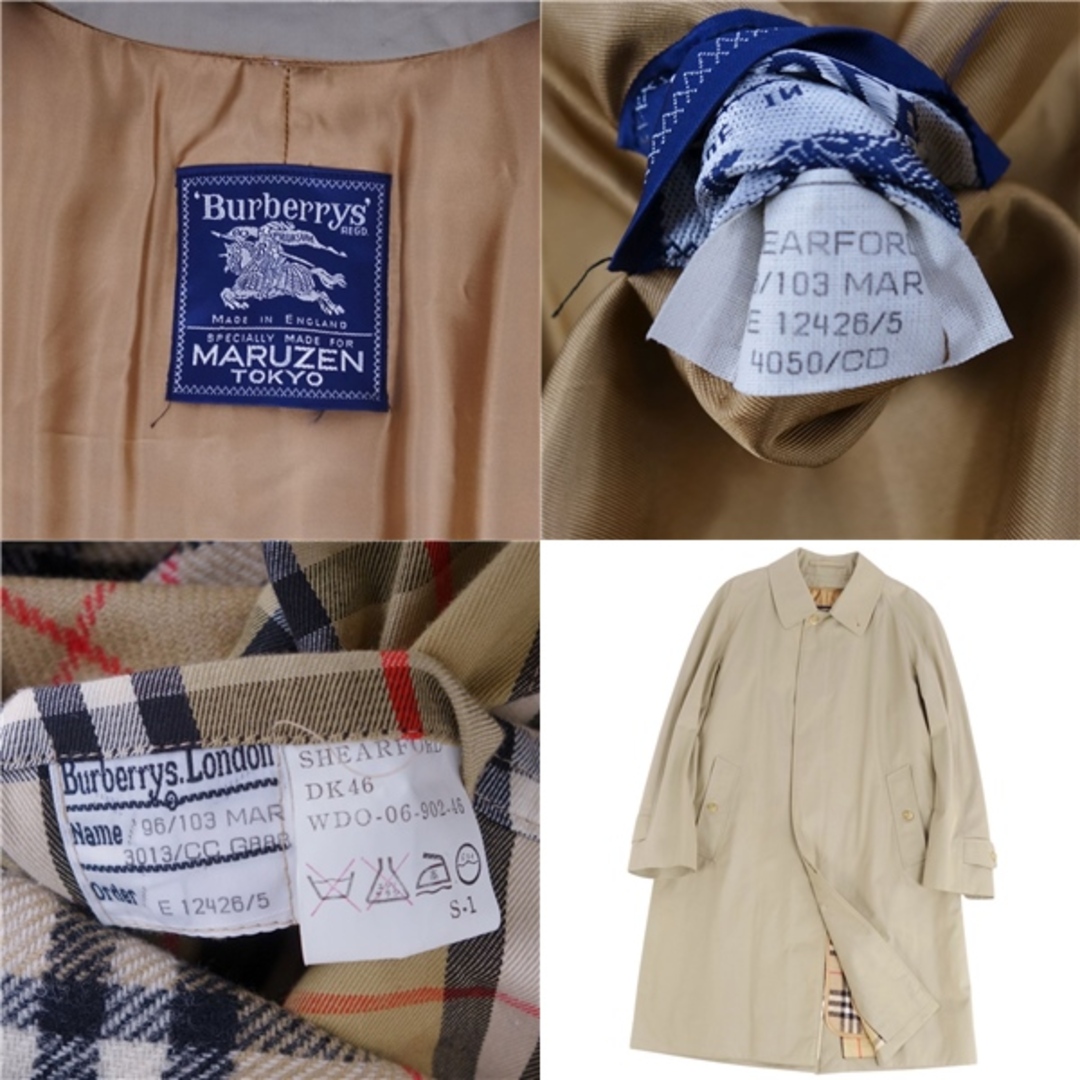 BURBERRY(バーバリー)の極美品 Vintage バーバリー Burberrys コート ステンカラーコート バルマカーンコート ライナー付き 英国製 アウター メンズ 96/103(S相当) カーキベージュ メンズのジャケット/アウター(ステンカラーコート)の商品写真