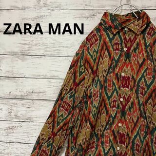 ザラ(ZARA)のZARA MAN 総柄レーヨンシャツ お洒落 派手 個性的 S(シャツ)
