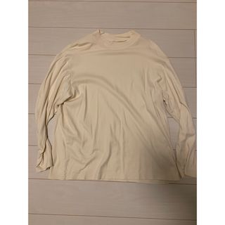 ユニクロ(UNIQLO)のユニクロ　ソフトコットンモックネックT長袖　オフホワイト　XXLサイズ　メンズ(Tシャツ/カットソー(七分/長袖))