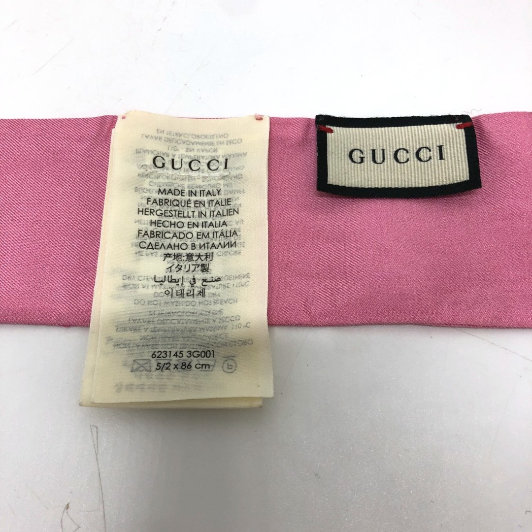 Gucci(グッチ)のグッチ GUCCI Orgasmique 6231445 ファッション小物 ツイリー スカーフ シルク ピンク レディースのファッション小物(バンダナ/スカーフ)の商品写真