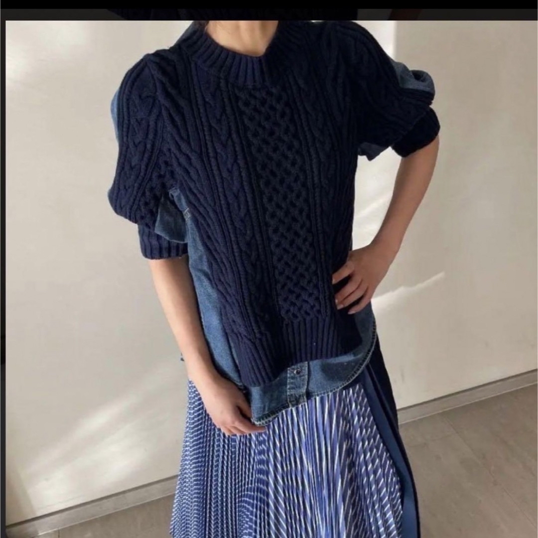 sacai - くみこ様専用 sacai 21SS ニット×デニムの異素材MIXプル sacai - くみこ様専用 sacai 21SS ニット×デニムの異素材MIXプル