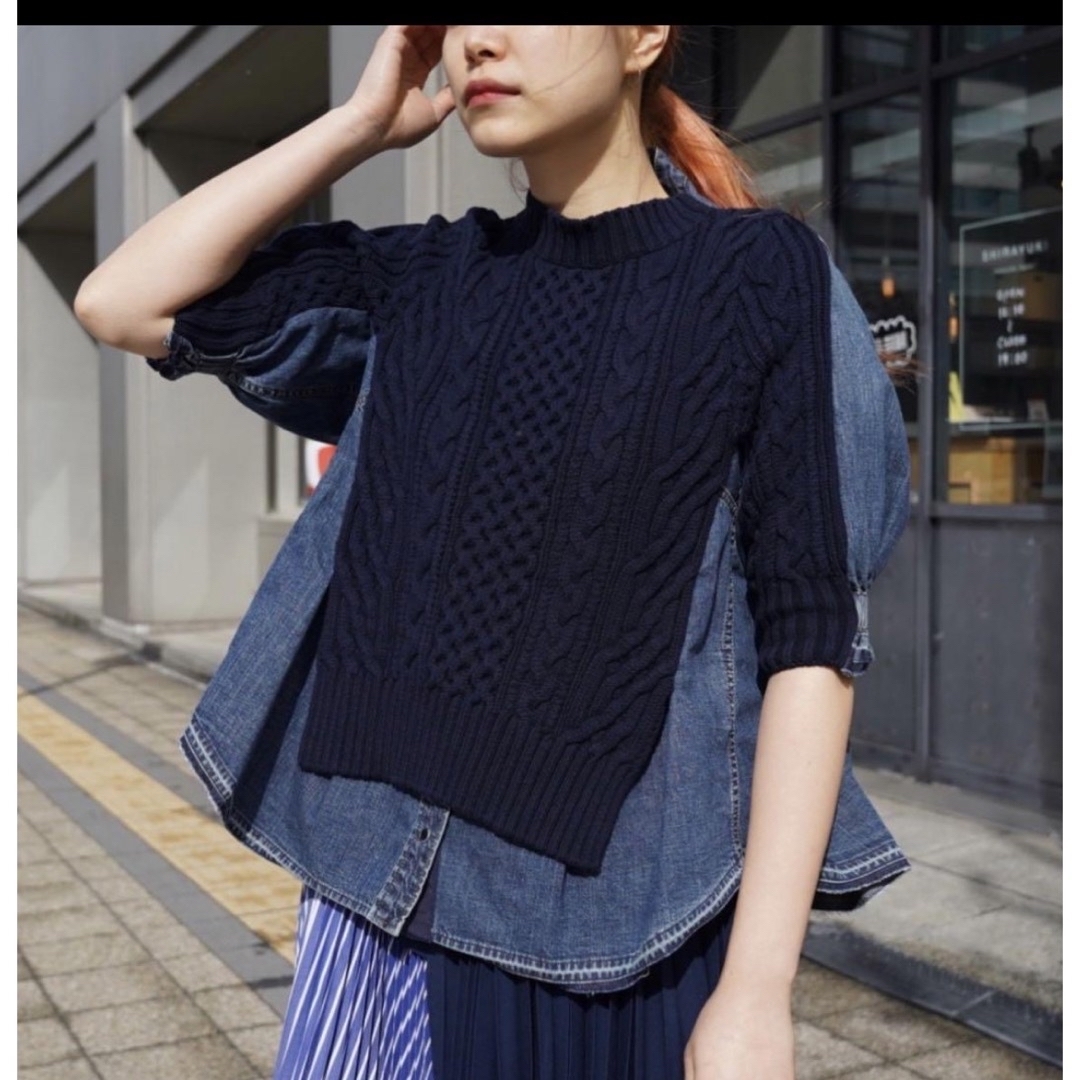 sacai - くみこ様専用 sacai 21SS ニット×デニムの異素材MIXプル sacai - くみこ様専用 sacai 21SS ニット×デニムの異素材MIXプル