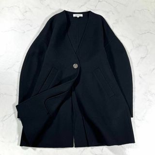 ENFOLD】エンフォルド ダブルクロス スリット ノーカラーコート 38-