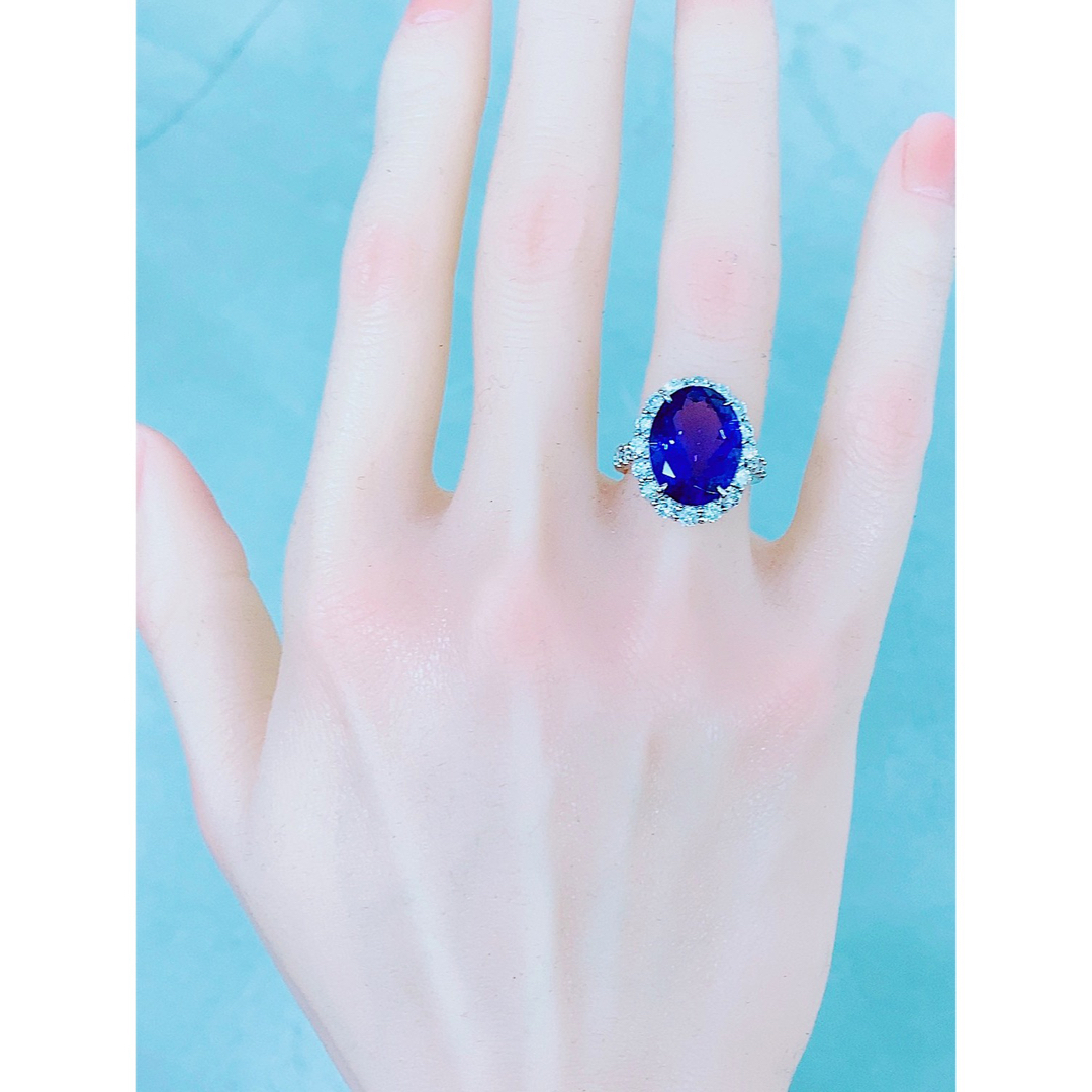 ★7.6ct★✨大粒タンザナイト1.80ctダイヤモンドプラチナリング指輪 レディースのアクセサリー(リング(指輪))の商品写真