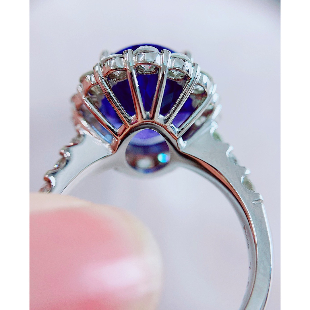 ★7.6ct★✨大粒タンザナイト1.80ctダイヤモンドプラチナリング指輪 レディースのアクセサリー(リング(指輪))の商品写真
