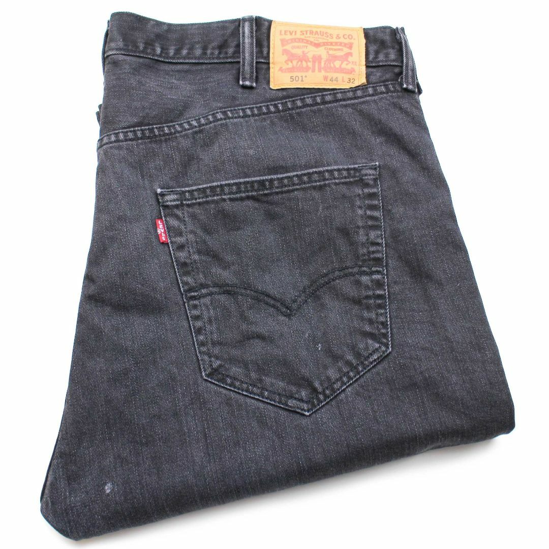 メキシコ製 Levi'sリーバイス 501 ブラック デニムパンツ w44 L32★SDP2251 特大 ジーンズ ストレート オーバーサイズ ビッグサイズ100%COTTONサイズ表記