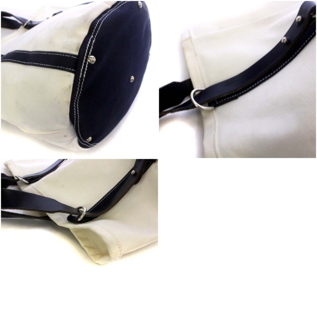 GLENROYAL(グレンロイヤル)のグレンロイヤル トートバッグ ハンドバッグ キャンバス レザー 白 紺 レディースのバッグ(トートバッグ)の商品写真