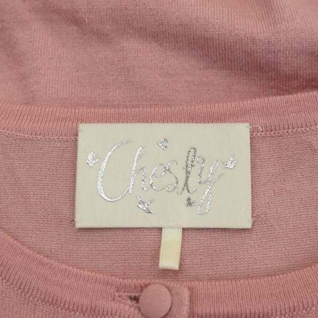 Chesty(チェスティ)のチェスティ Chesty フラワー刺繍カーディガン ニット 前開き F ピンク レディースのトップス(カーディガン)の商品写真