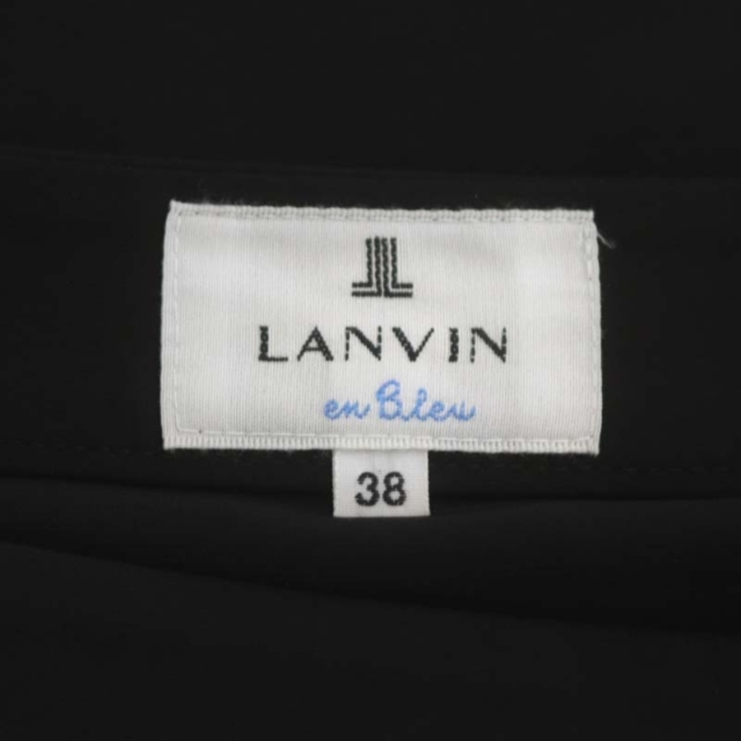 LANVIN en Bleu(ランバンオンブルー)のランバンオンブルー 裾リボンバイカラーブラウス 半袖 38 ブラック ベージュ レディースのトップス(シャツ/ブラウス(半袖/袖なし))の商品写真