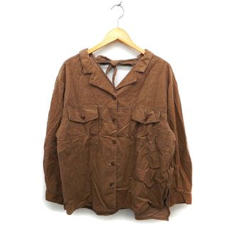 ダブルクローゼット(w closet)のダブルクローゼット シャツ ブラウス コーデュロイ テーラード リボン 長袖 F(シャツ/ブラウス(長袖/七分))