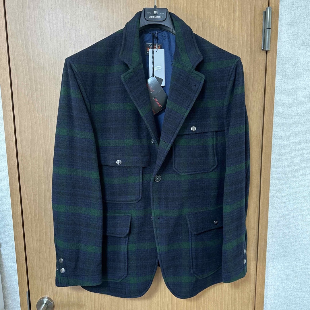 WOOLRICH(ウールリッチ)の新品　ウールリッチ×ビームス別注　ハンティングジャケット　ブラックウォッチ　Ｌ寸 メンズのジャケット/アウター(テーラードジャケット)の商品写真