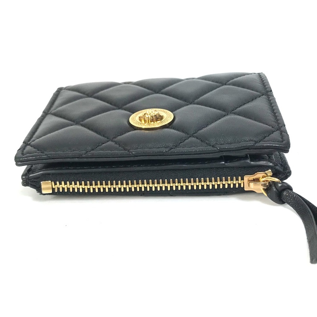 VERSACE ヴェルサーチ メデューサフラップボタン二つ折りコンパクトウォレット 財布 コインケース カードケース ブラック