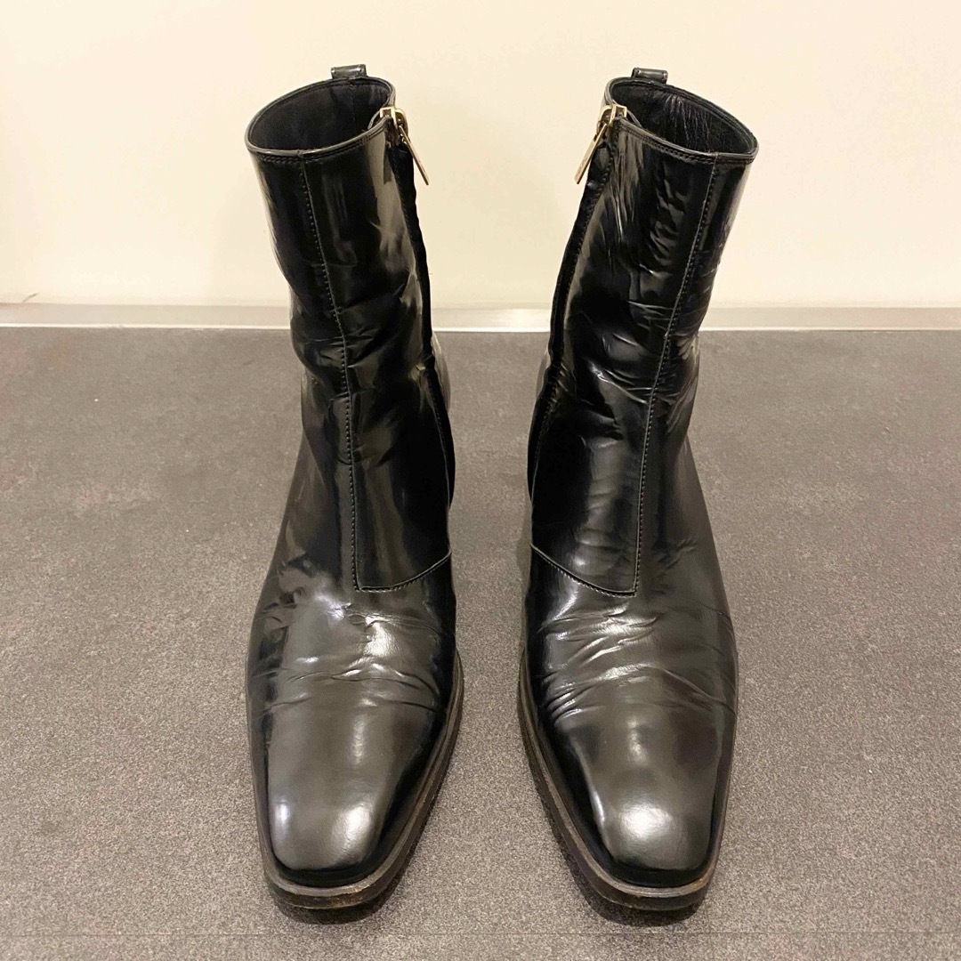 Yves Saint Laurent(イヴサンローラン)の【名作】イヴ・サンローラン ヒールブーツ サイドジップ 39 1/2 黒 メンズの靴/シューズ(ブーツ)の商品写真