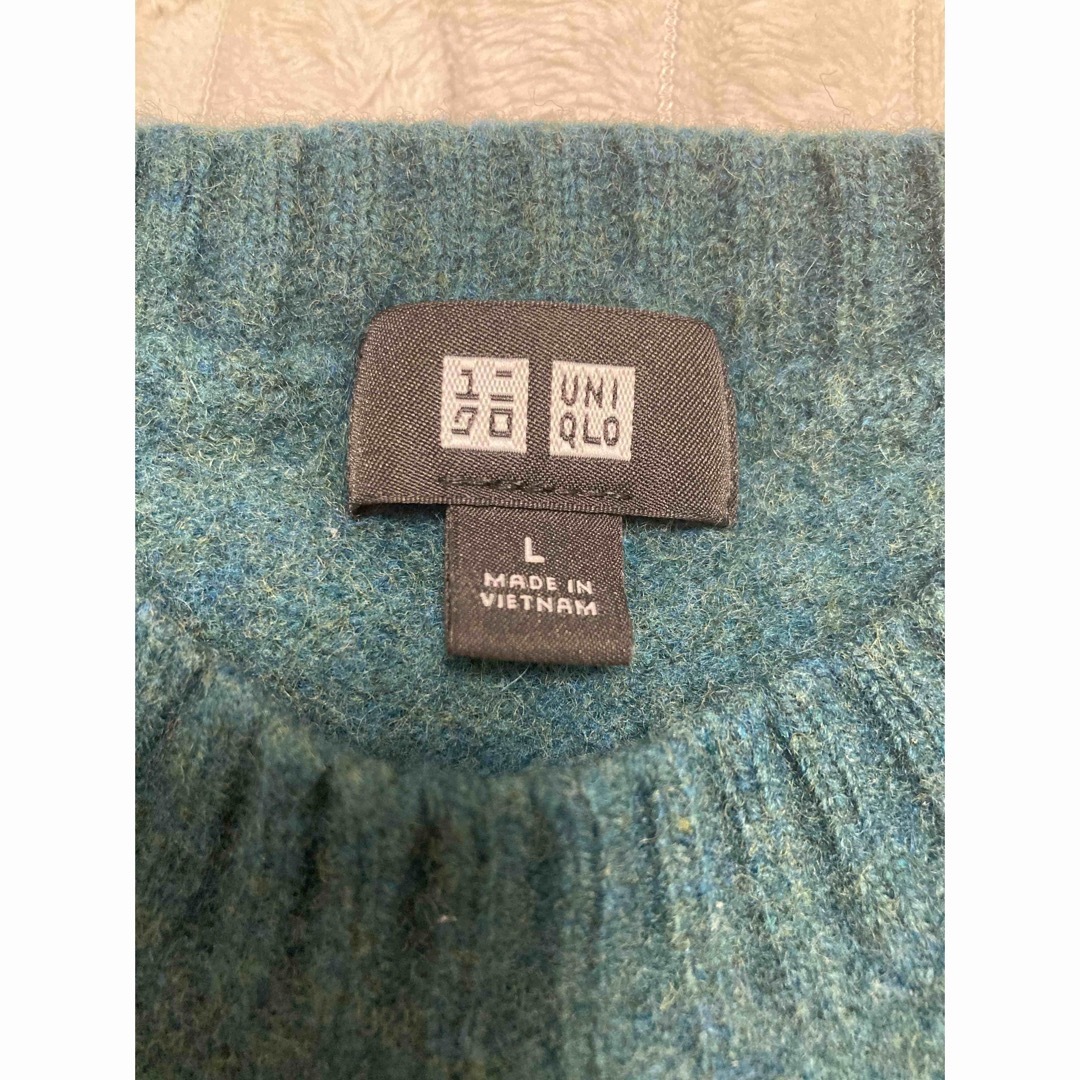 UNIQLO(ユニクロ)のプレミアムラムクルーネックセーター　グリーン　L メンズのトップス(ニット/セーター)の商品写真