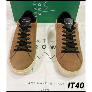 SALE‼️【新品】LEATHER CROWN  ブラウン 40 イタリア製