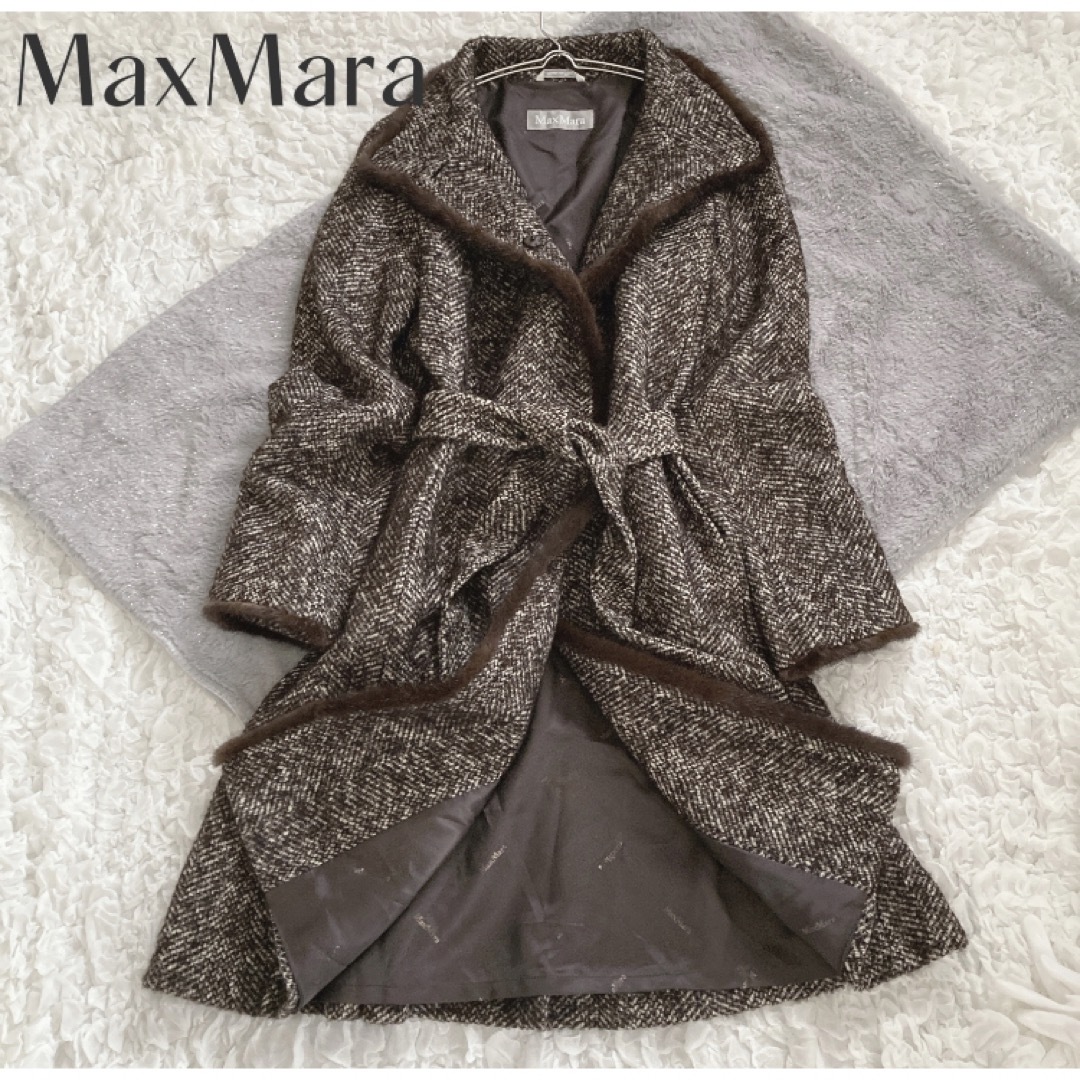 Max Mara - マックスマーラ 美品✨ ミンクファー シルク モヘア混 ...