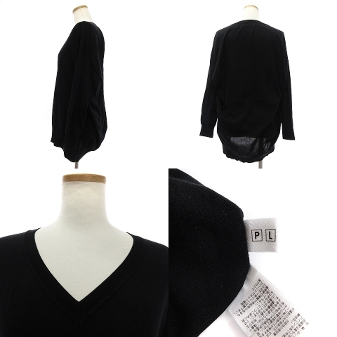 プラステ UV加工 ニット セーター 長袖 3点セット 黒 グレー 白 M