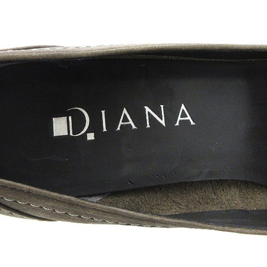 DIANA(ダイアナ)のダイアナ パンプス ローファー スクエアトゥ スエード レザー グレー 23.5 レディースの靴/シューズ(ハイヒール/パンプス)の商品写真