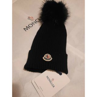 モンクレール(MONCLER)の24AW⭐新品 MONCLER  ニット帽  Lサイズ ブラック 大人OK(ニット帽/ビーニー)