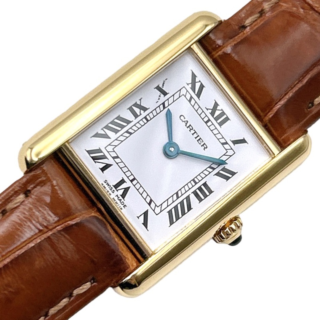 カルティエ Cartier タンクルイ W1512756 ブラウン、ホワイト K18YG レディース 腕時計