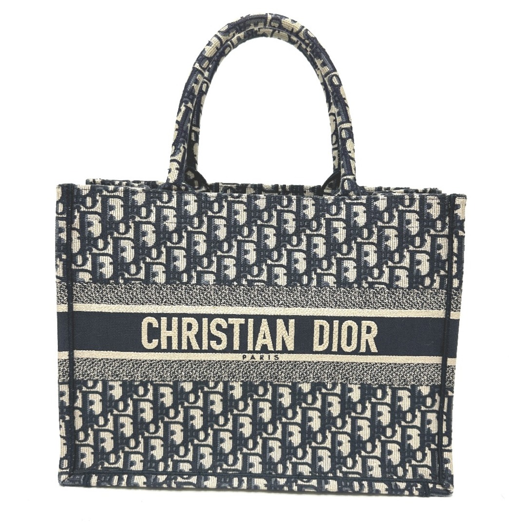 トートバッグディオール Dior ブックトート ミディアム オブリーク エンブロイダリー トートバッグ キャンバス ネイビー