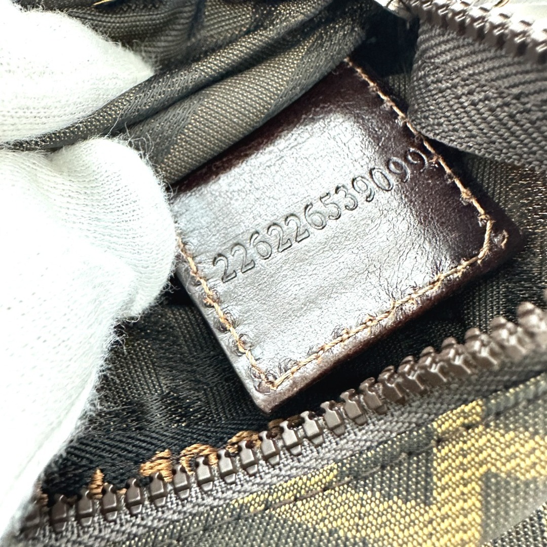 FENDI(フェンディ)のフェンディ FENDI 26539 ズッカ ポーチ キャンバス/レザー ブラウン レディースのファッション小物(ポーチ)の商品写真