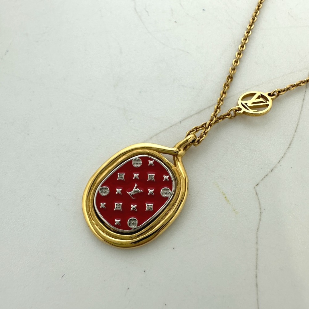 LOUIS VUITTON(ルイヴィトン)のルイヴィトン LOUIS VUITTON コリエ レイディ ラッキー M64713 モノグラム ネックレス GP レッド レディースのアクセサリー(ネックレス)の商品写真