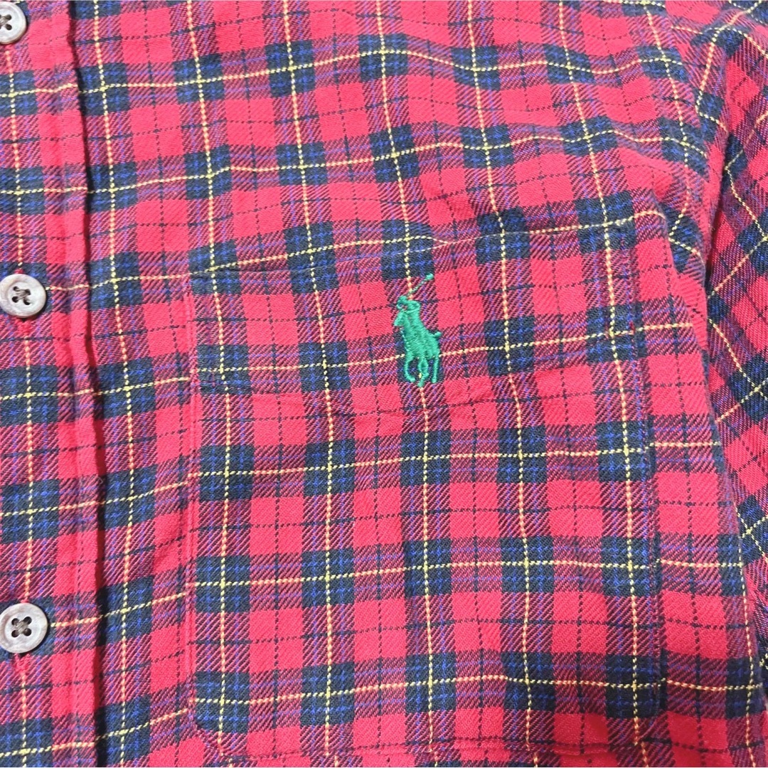 POLO RALPH LAUREN(ポロラルフローレン)のポロ　ラルフローレン　赤チェックシャツ　170センチ キッズ/ベビー/マタニティのキッズ服男の子用(90cm~)(Tシャツ/カットソー)の商品写真