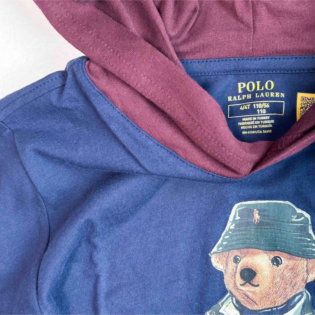 POLO RALPH LAUREN(ポロラルフローレン)の新作◇ラルフローレン ポロベアフードつきロンT 4T/110 キッズ/ベビー/マタニティのキッズ服男の子用(90cm~)(Tシャツ/カットソー)の商品写真